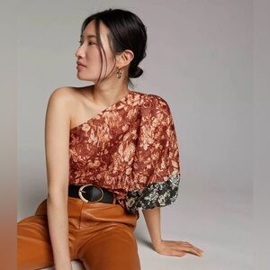 Sachin and Babi x Anthropologie One Shoulder Boho Blouse